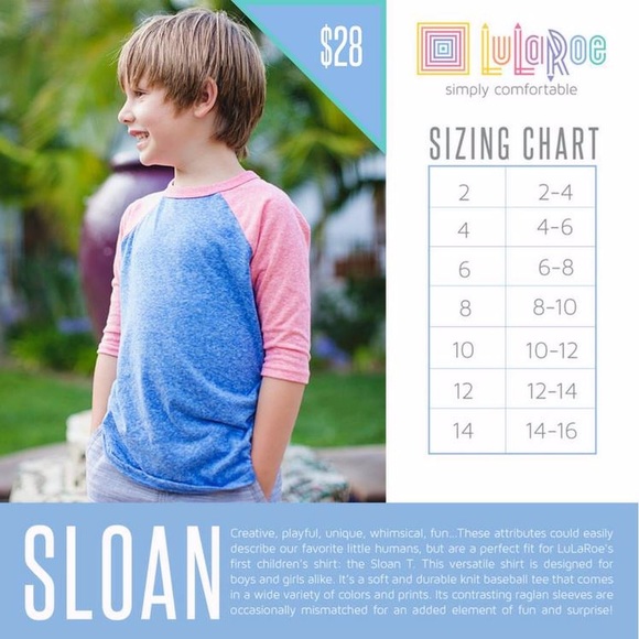 New With Tags! Unisex LuLaRoe Sloan 3/4 Sleeves Raglan Top Size 4 - Picture 7 of 7